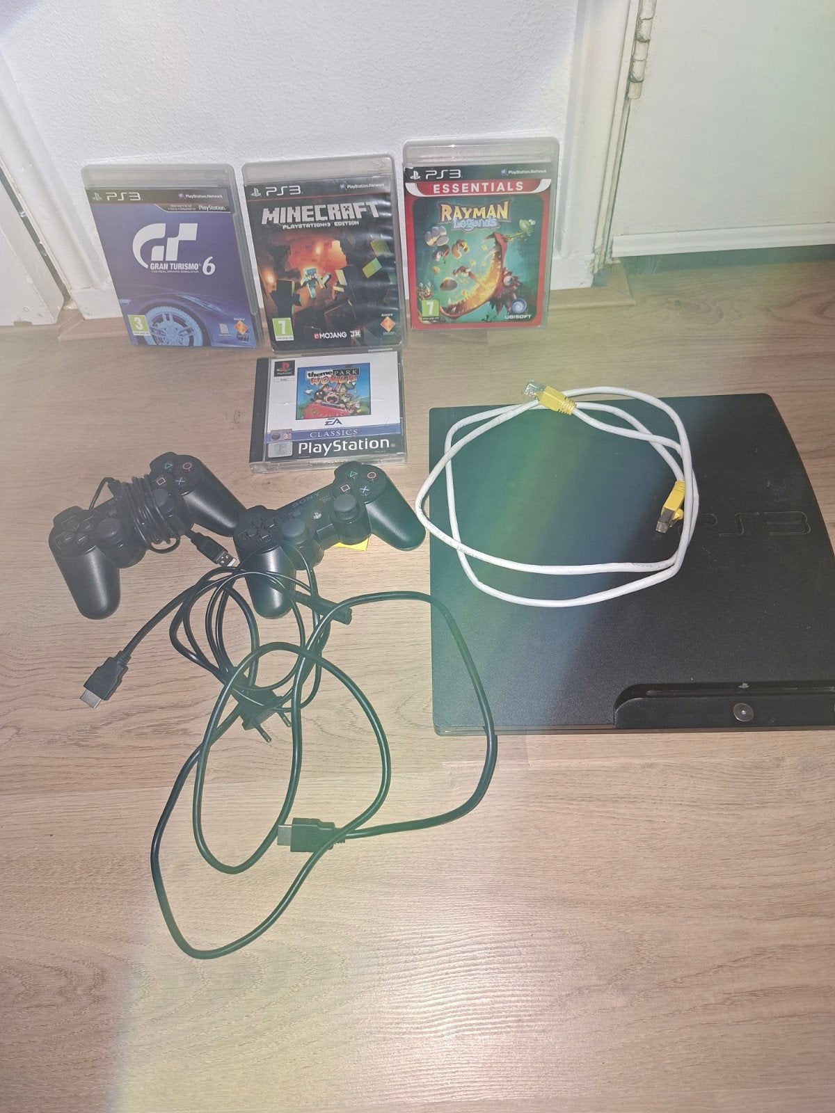 playstation 3 slim 120gb, Ophalen, Gebruikt, Met 2 controllers, Met harde schijf