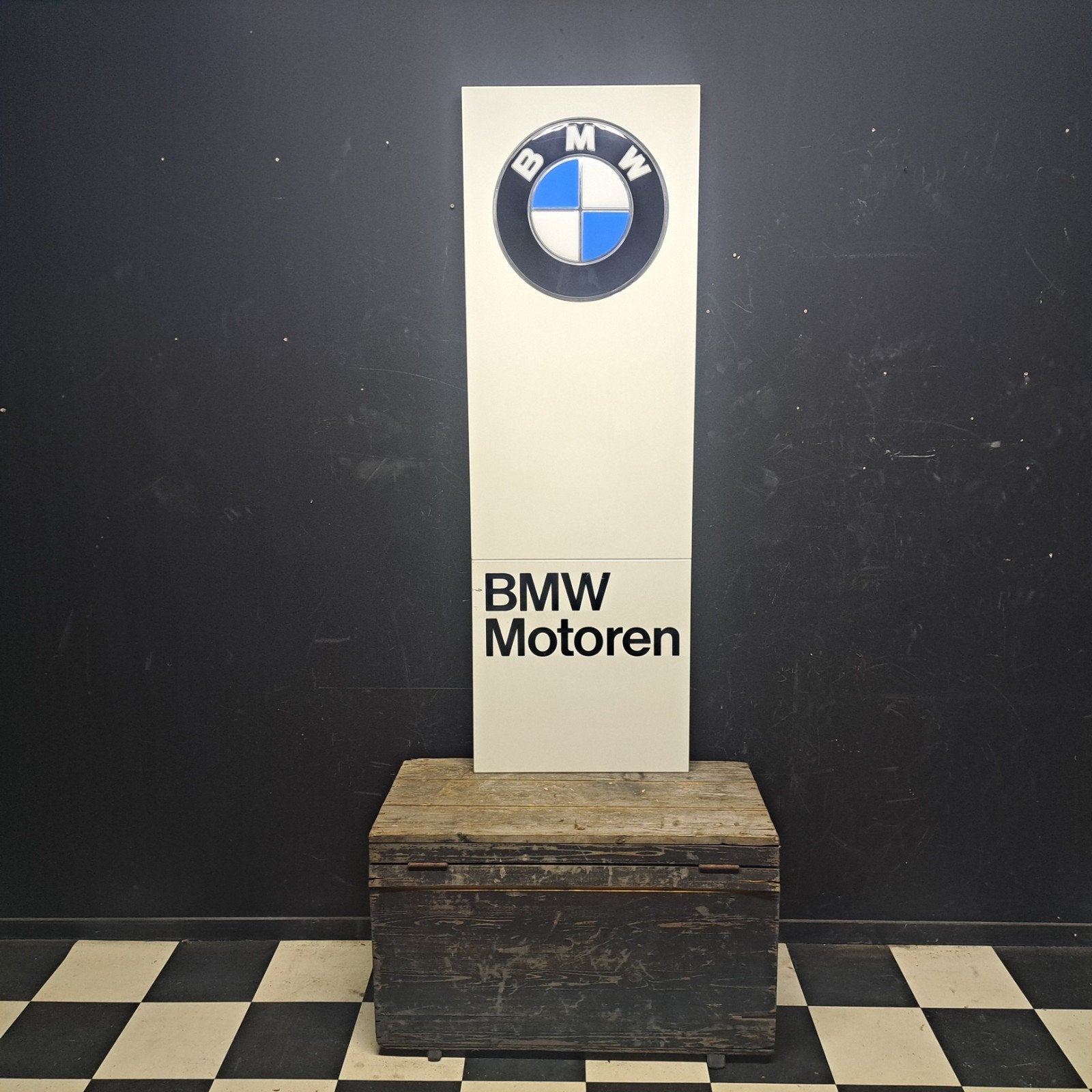 Bmw Motoren gevelverlichting plaat, Ophalen, Gebruikt, Reclamebord