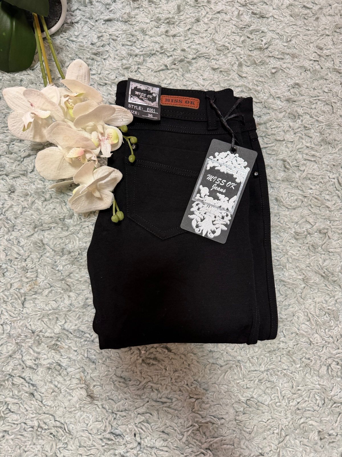 NIEUW, zwarte skinny jeans met strass van Miss OK, maat 36, Kleding | Dames, Ophalen of Verzenden, Nieuw, Zwart, W28 - W29 (confectie 36)