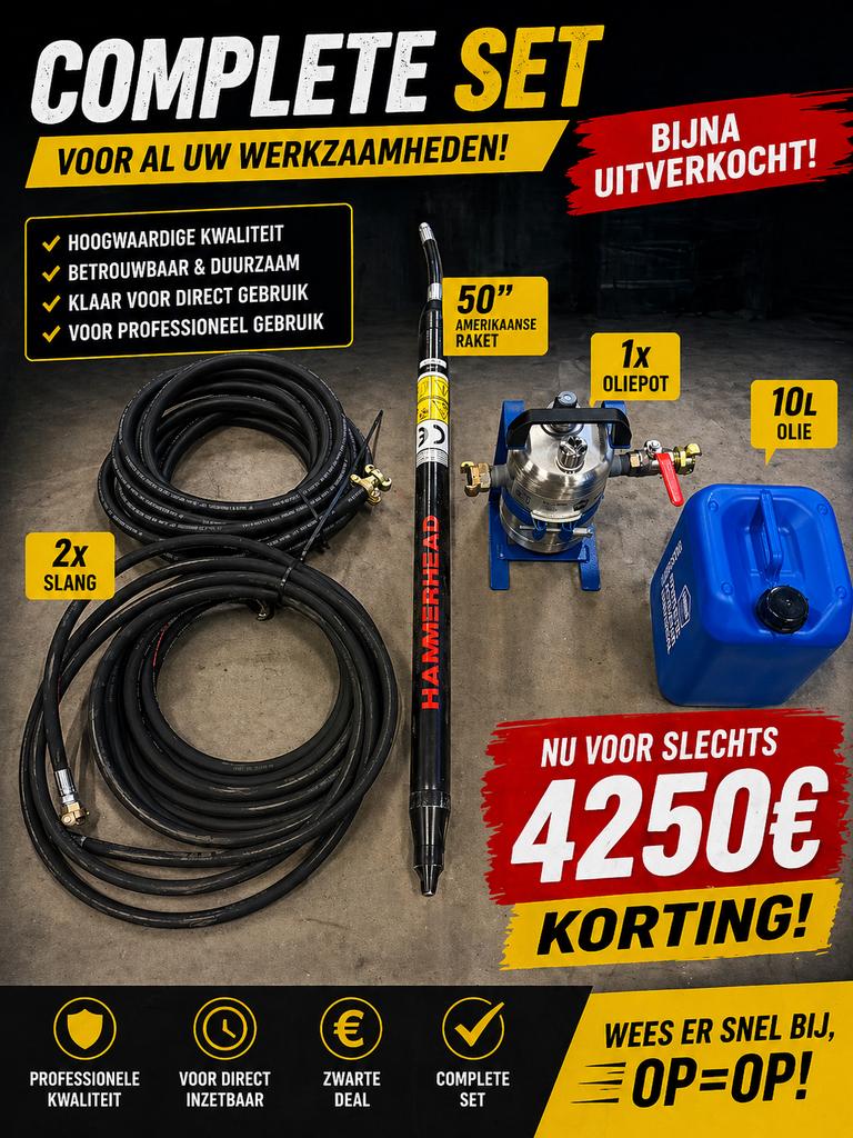 Complete Hammerhead Grondraket Set - Direct Inzetbaar, Ophalen, Zo goed als nieuw