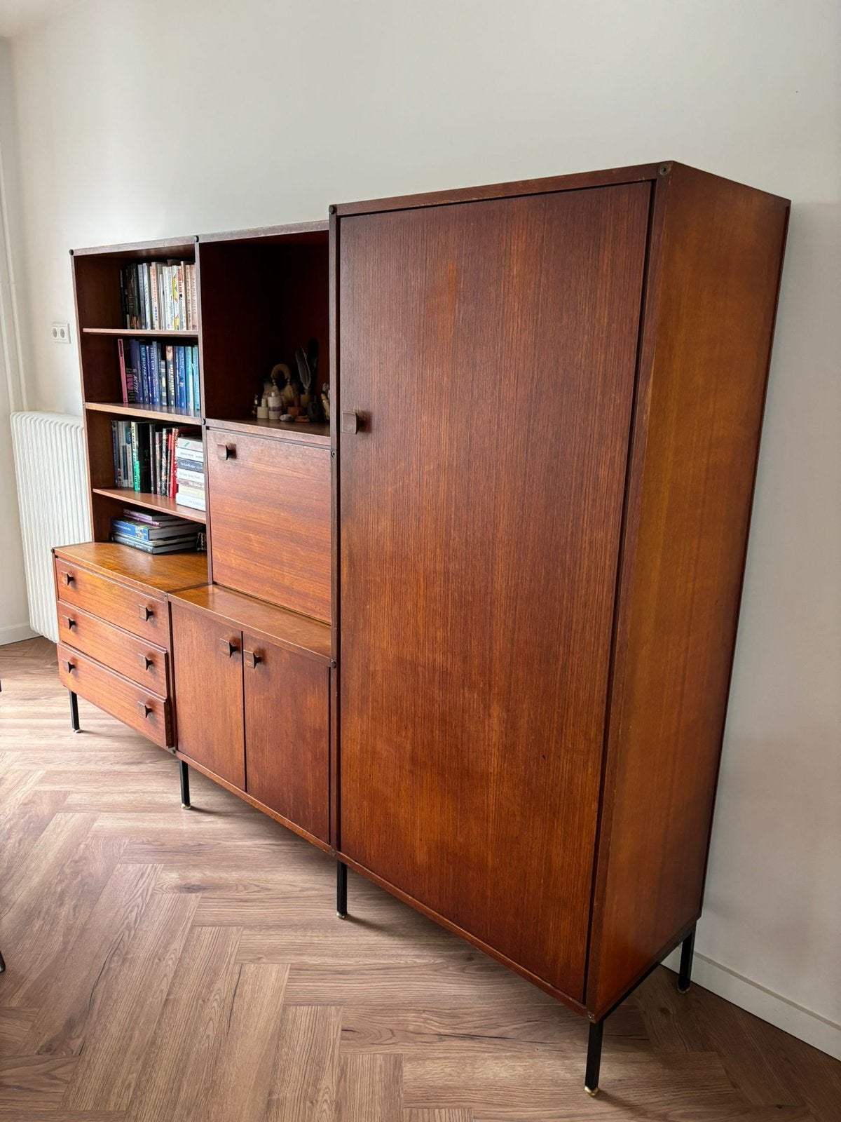 Mid-century modern vintage Deens design kast, Ophalen, Gebruikt, Teakhout, 25 tot 50 cm