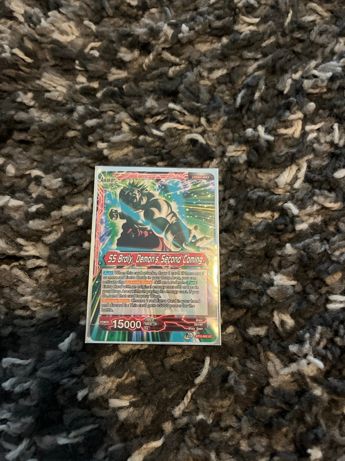 Dragon Ball Super Card Game - SS Broly, Demon's Second Comin, Ophalen of Verzenden, Zo goed als nieuw, Losse kaart, Foil