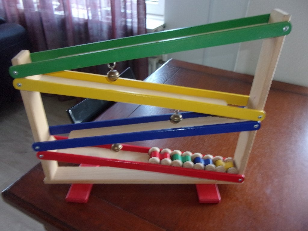 Houten AUTOBAAN met BELLEN en 4 AUTO'S, als nieuw, Ophalen of Verzenden, Zo goed als nieuw, Overige typen