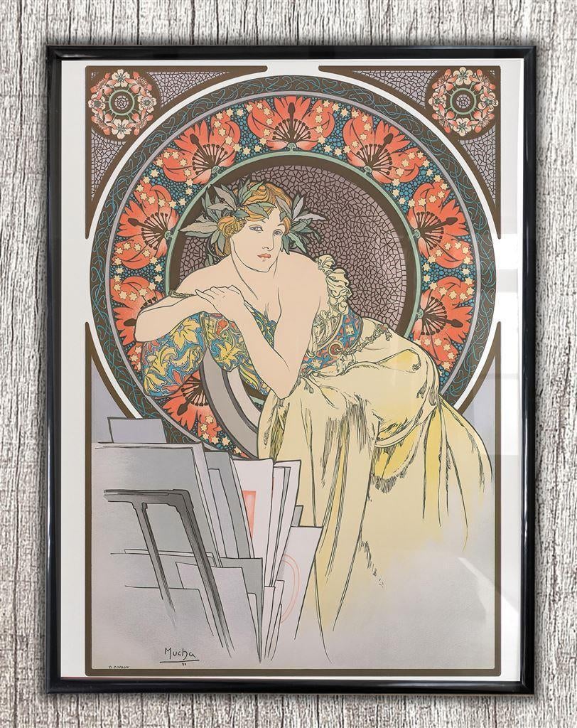 ALPHONSE MUCHA Art Nouveau Kunst Poster in Lijst, Verzenden