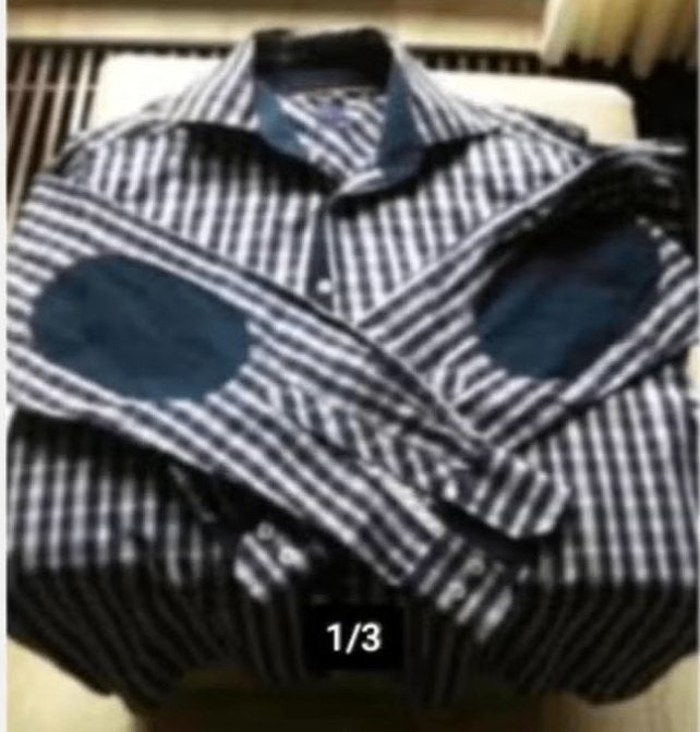 Heren overhemd mt M/L blauw merk HRLD, Blauw, Ophalen of Verzenden, Zo goed als nieuw, Halswijdte 41/42 (L)