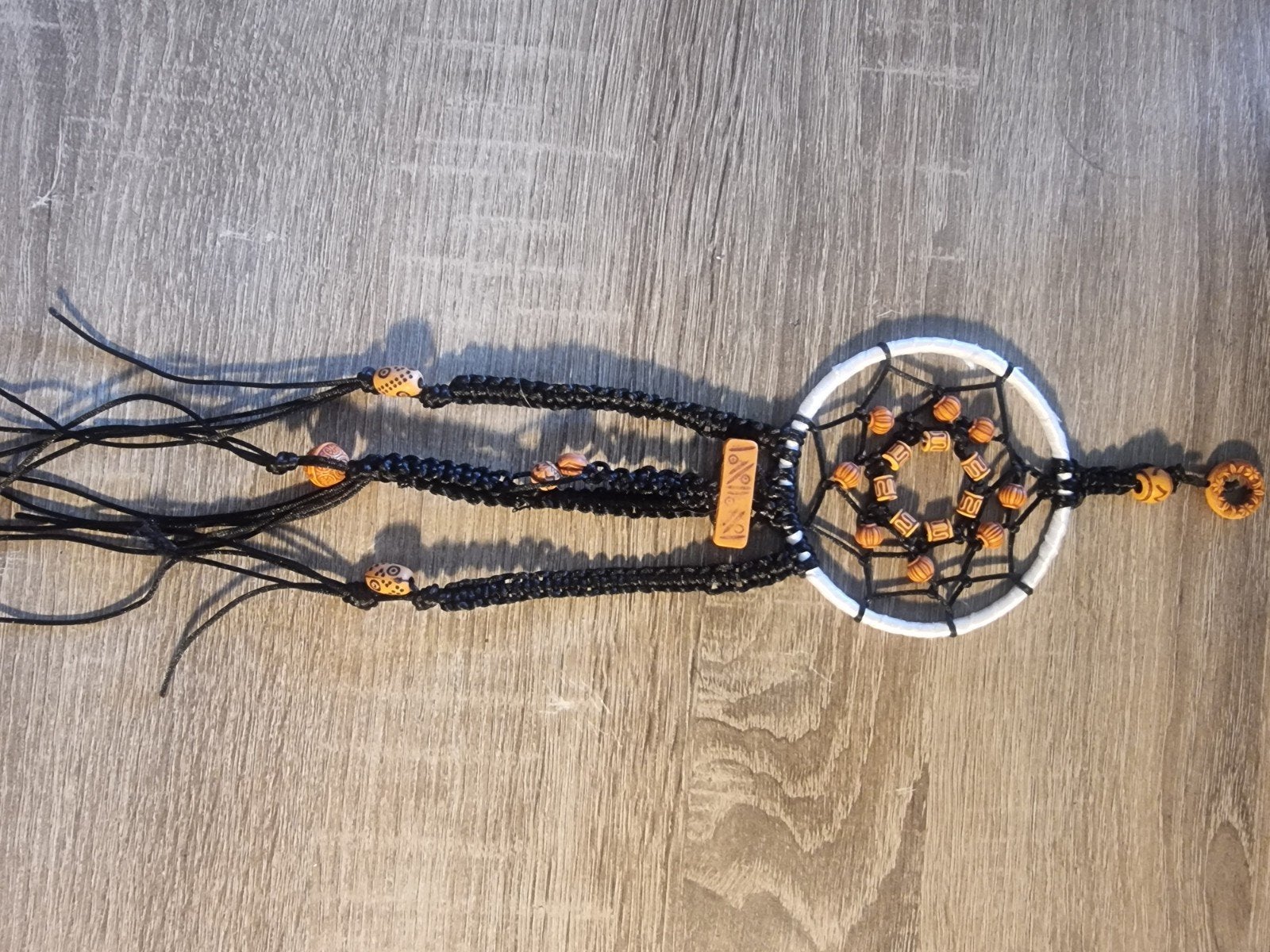Dromenvanger Zwart Wit met Houten Kralen, Zwart, Boho, Nieuw, Ophalen of Verzenden