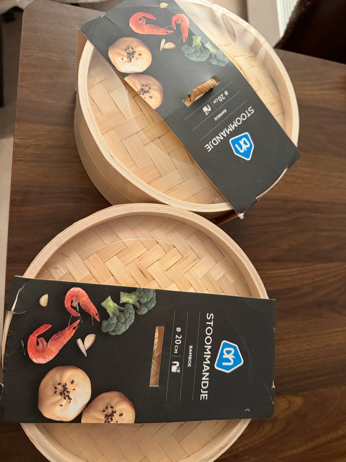 Nieuw AH Bamboe Stoommandje Ø 20 cm, Overige typen, Hout, Nieuw, Ophalen of Verzenden