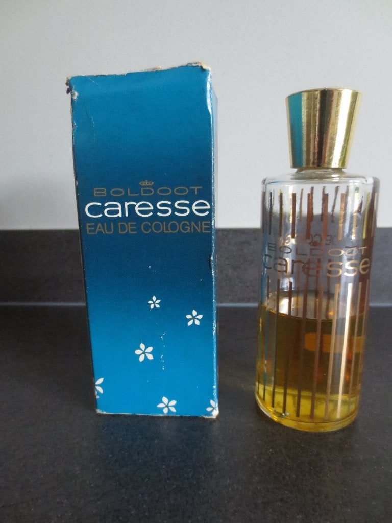 Boldoot: Caresse Eau de Cologne Boldoot. Fles is half vol., Ophalen of Verzenden, Gebruikt, Parfumfles, Gevuld