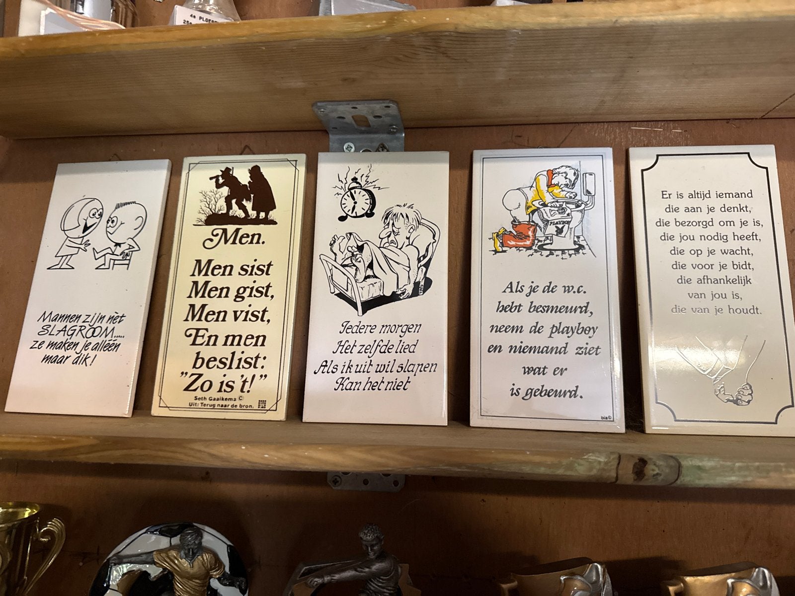 Diverse bier café tegeltjes met humoristische teksten, Antiek en Kunst, Ophalen of Verzenden