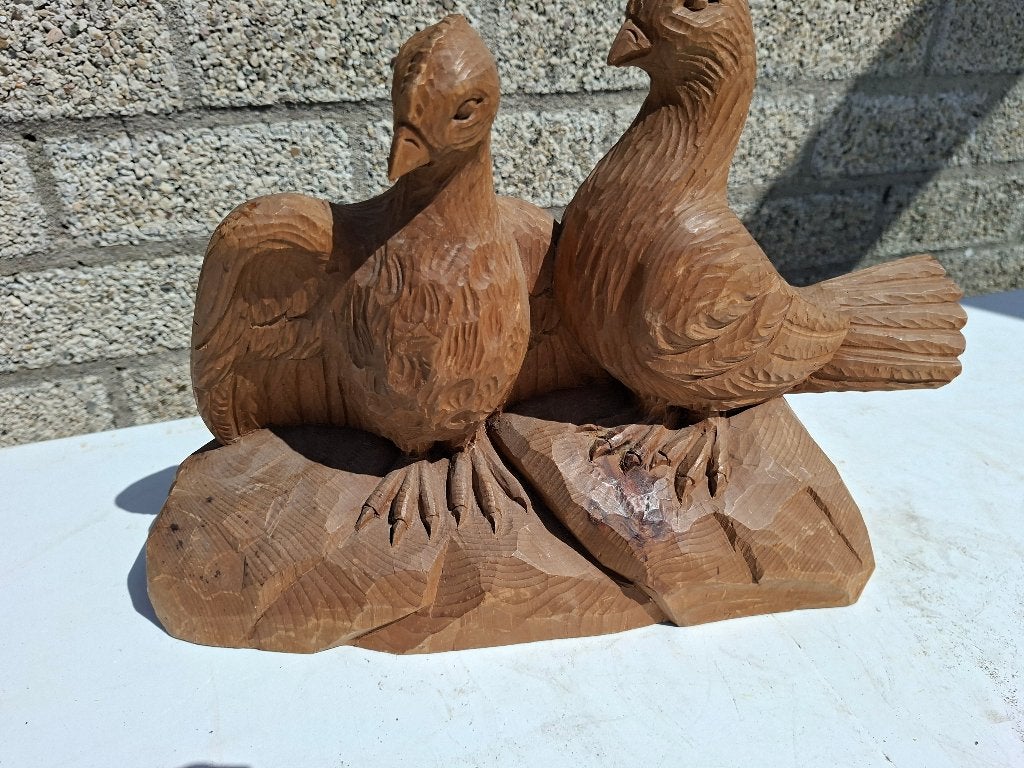 mooie groot hand gemaakte houten beeld van vogels, Antiek en Kunst, Ophalen of Verzenden, Handgemaakt