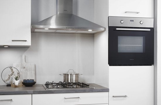 Inventum inbouwoven IOH6070RK - RVS/Zwart, Ophalen of Verzenden, Oven met grill, Inbouw, 55 tot 60 cm