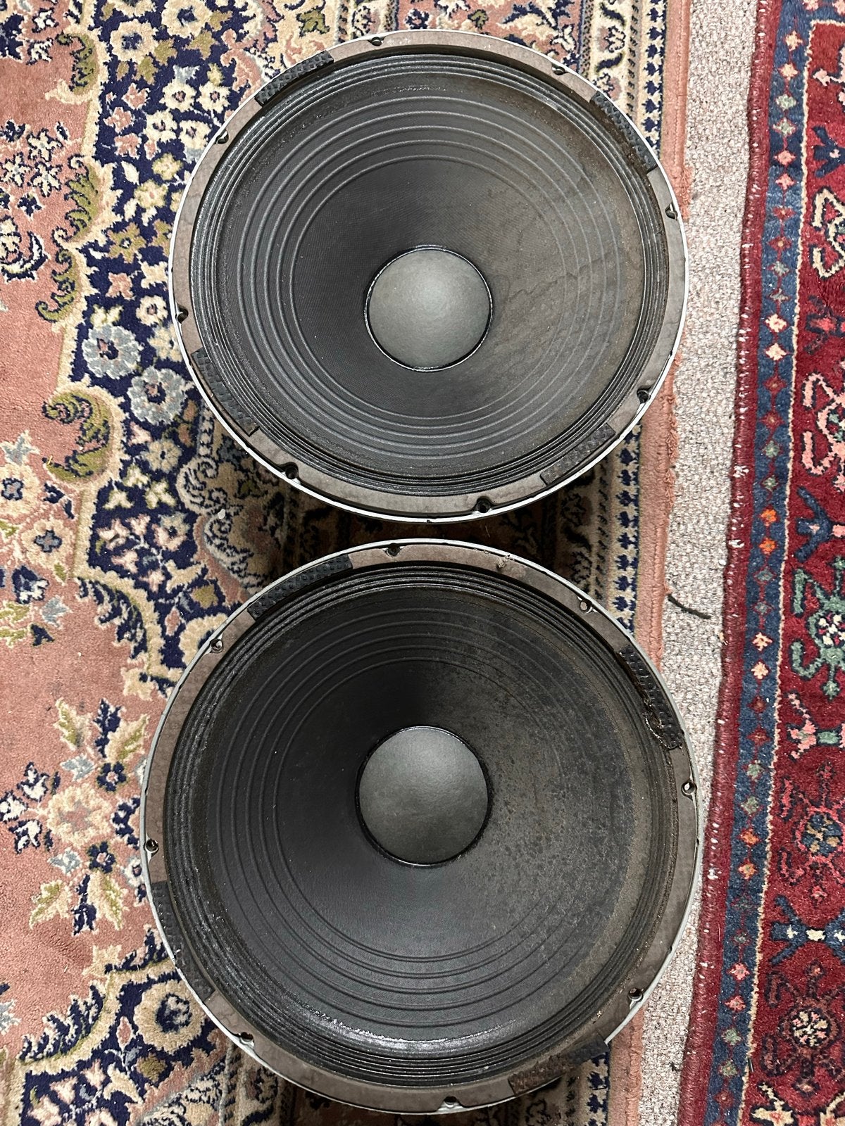 2x Originele EV Speakers 15 inch 400 watt, Ophalen of Verzenden, Gebruikt