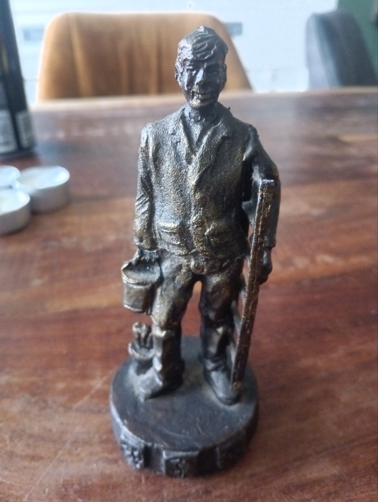 Vintage bronzen gildebeeldje 'De Schilder' – Reinier Kras Rk, Ophalen of Verzenden