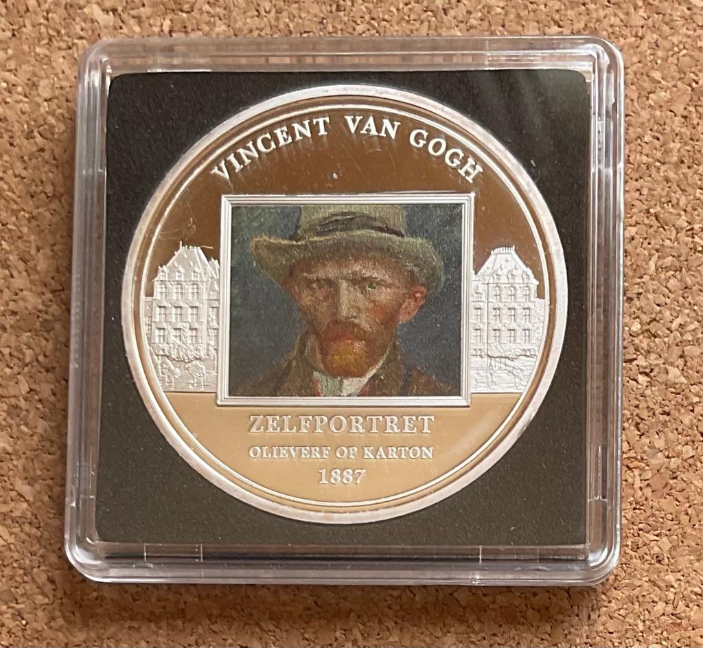Penning Rijksmuseum - Vincent van Gogh Zelfportret 1887, Postzegels en Munten, Ophalen of Verzenden, Overige materialen, Nederland