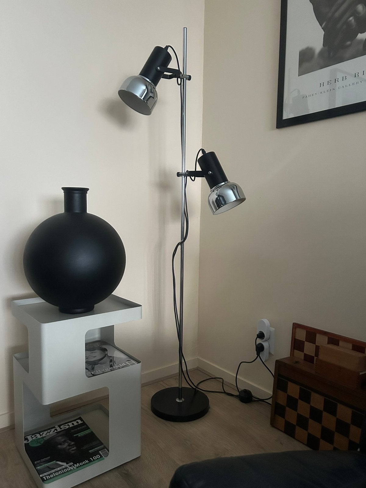 Vintage vloerlamp met twee spots jaren 70, Ophalen, Zo goed als nieuw, 150 tot 200 cm