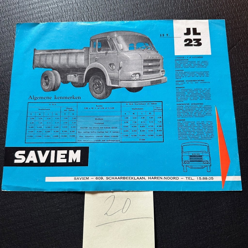 #20) SAVIEM JL 23 - 1960, Verzenden, Gelezen, Overige merken