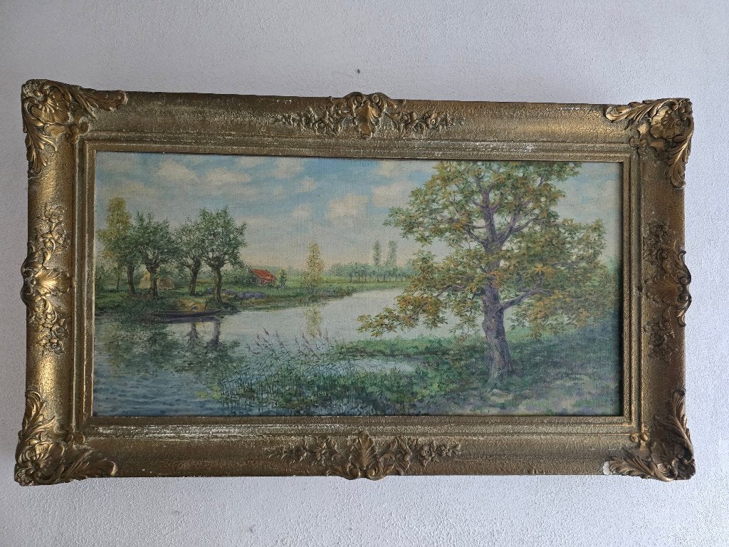 schilderij H.A. Ravenswaay., Ophalen, Ingelijst, Landschap