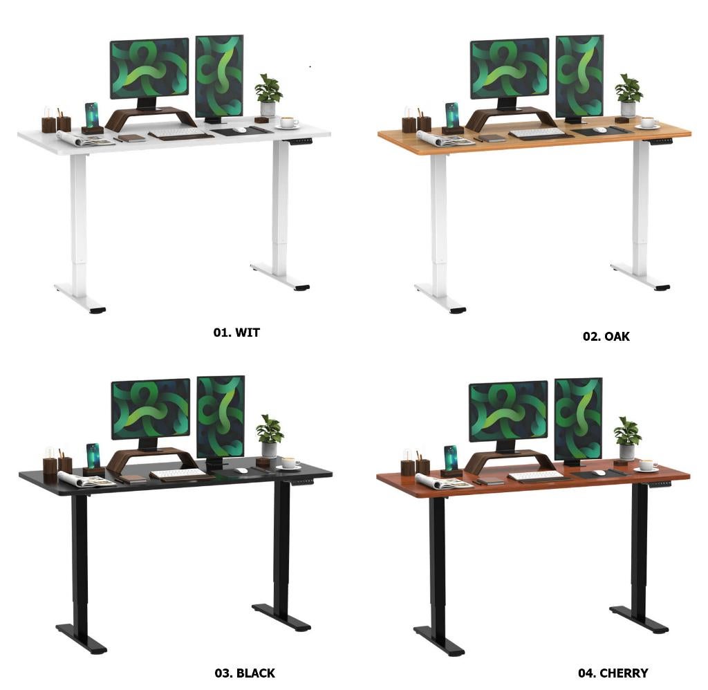 [Nieuw] Elektrisch zit-sta bureau 160x80cm (versch. kleuren), Huis en Inrichting, Bureaus, Ophalen, Zit-sta bureau, 160 cm, Hout