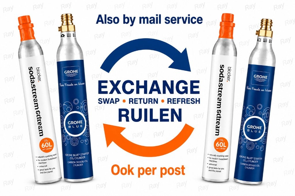 Blokker en Grohe Koolzuur CO2 cilinders vullen/ruilen €5,00, Ophalen of Verzenden, Nieuw