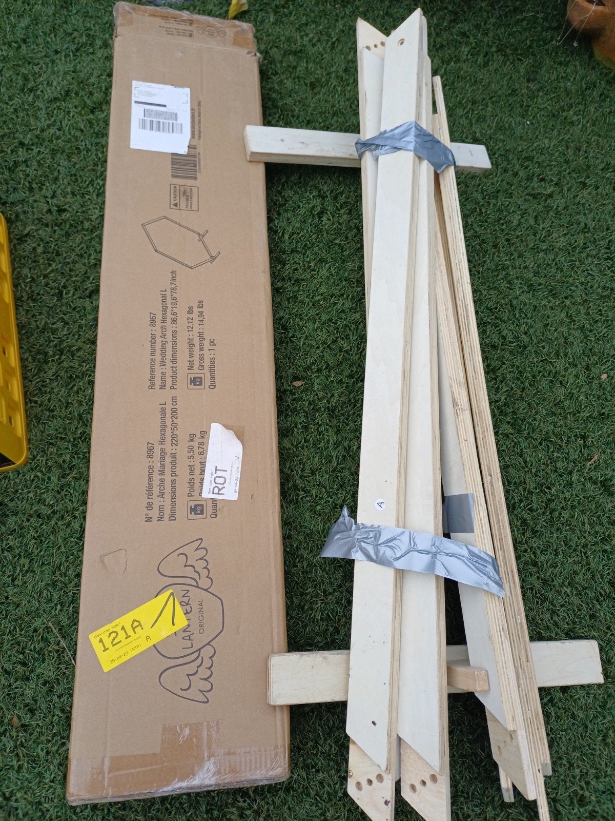 Zeshoekige Trouwboog Houten Decoratie, Ophalen of Verzenden, Zo goed als nieuw, Versiering, Geboorte of Huwelijk