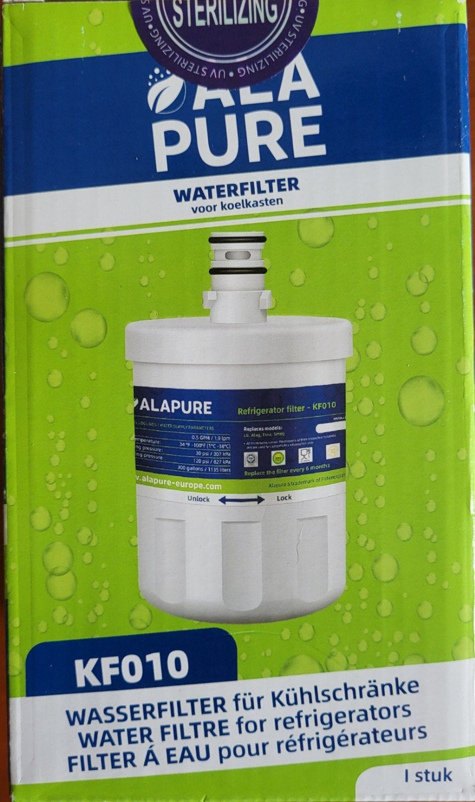 Alapure KF010 Waterfilter voor Koelkasten - Nieuw, Ophalen of Verzenden, Nieuw