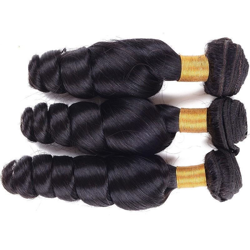 Zwarte Brazilian Virgin Human Hair Extensions Krullen Haar, Verzenden, Nieuw, Pruik of Haarverlenging