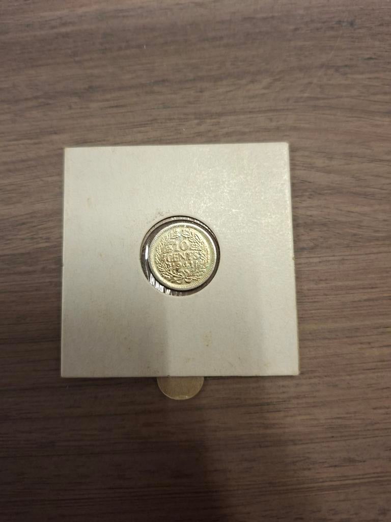 Zilveren dubbeltje uit 1941 pp, Zilver, Ophalen of Verzenden, 10 cent, Koningin Wilhelmina