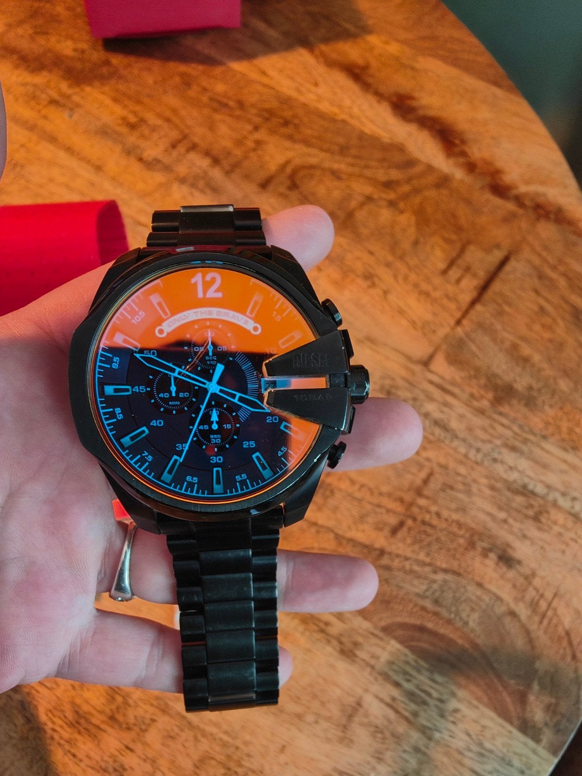 Diesel Mega Chief Grey Watch DZ4318, Sieraden, Tassen en Uiterlijk, Ophalen of Verzenden, Leer, Overige merken