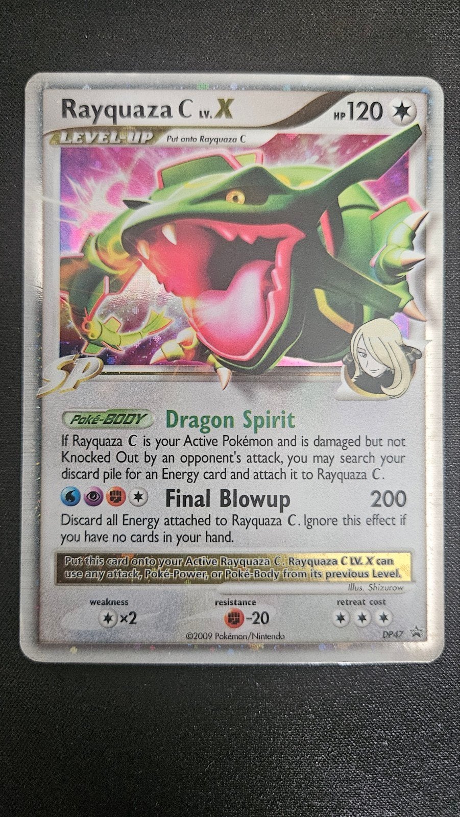 Rayquaza C LV.X DP47 Promo Holo Pokémon Kaart, Ophalen, Gebruikt, Losse kaart, Foil