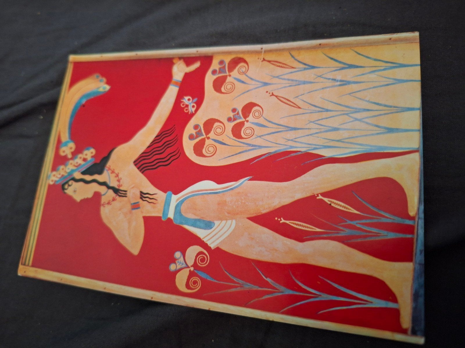Vintage Knossos ansichtkaart - Minoïsche fresco, Ophalen, 1980 tot heden, Gelopen