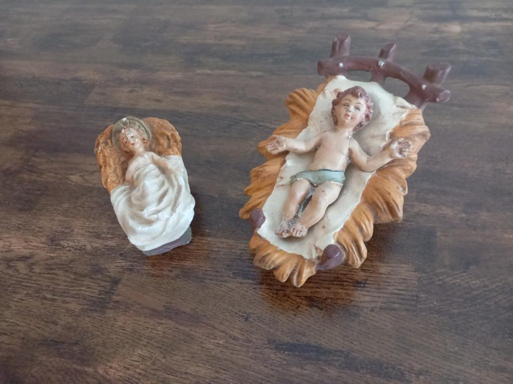 Kindeke Jezus in kribbe. Oud, Ophalen of Verzenden