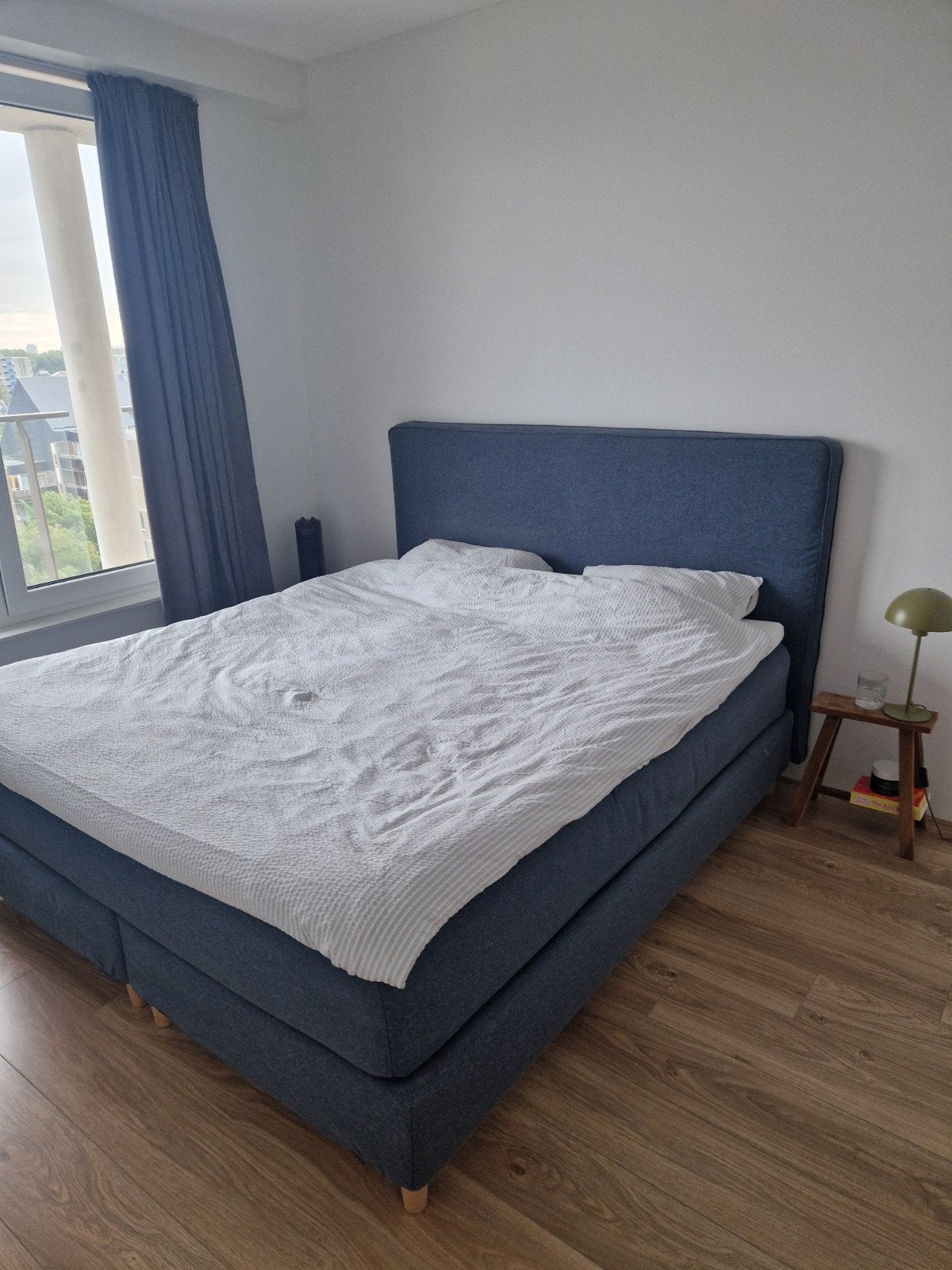 Ikea Dunvik Boxspring 180x200 cm Blauw, Gebruikt, Blauw, Tweepersoons, Ophalen of Verzenden