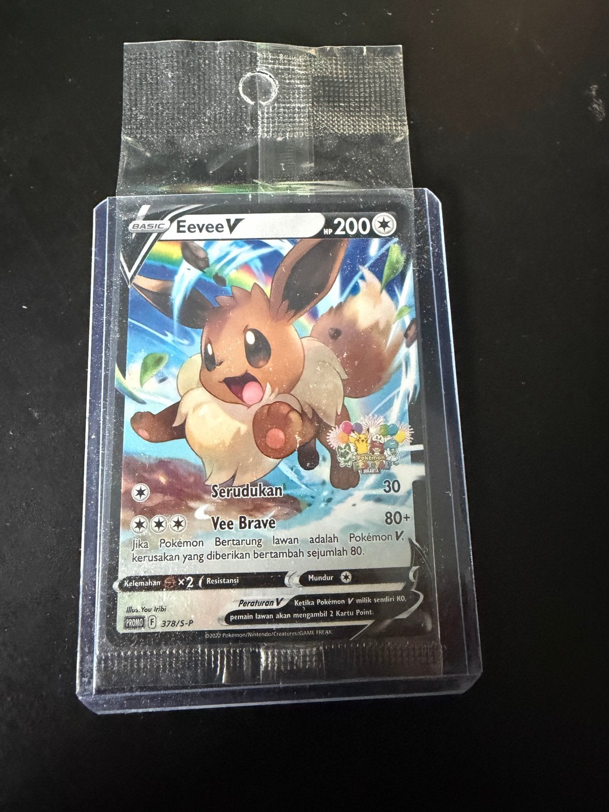 Sealed Eevee V – Pokémon Festival Stamp – 378/S-P, Ophalen of Verzenden, Zo goed als nieuw, Losse kaart