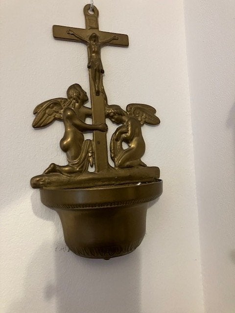 koperen wijwaterbakje, Ophalen, Koper