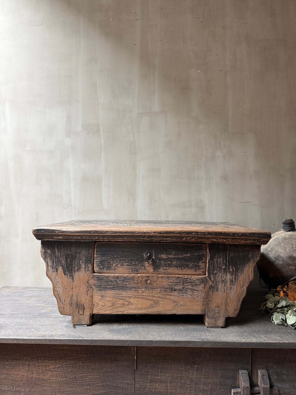 Antieke Chinese theetafel met lade, rustieke stijl, Antiek en Kunst, Ophalen