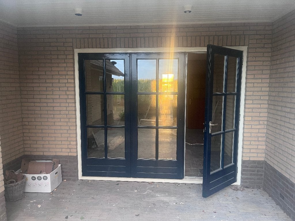 Achterpui / kozijn met  een loopdeur (b x h / 2740 x 2215), Doe-het-zelf en Verbouw, Kozijnen en Schuifpuien, Ophalen, Zo goed als nieuw