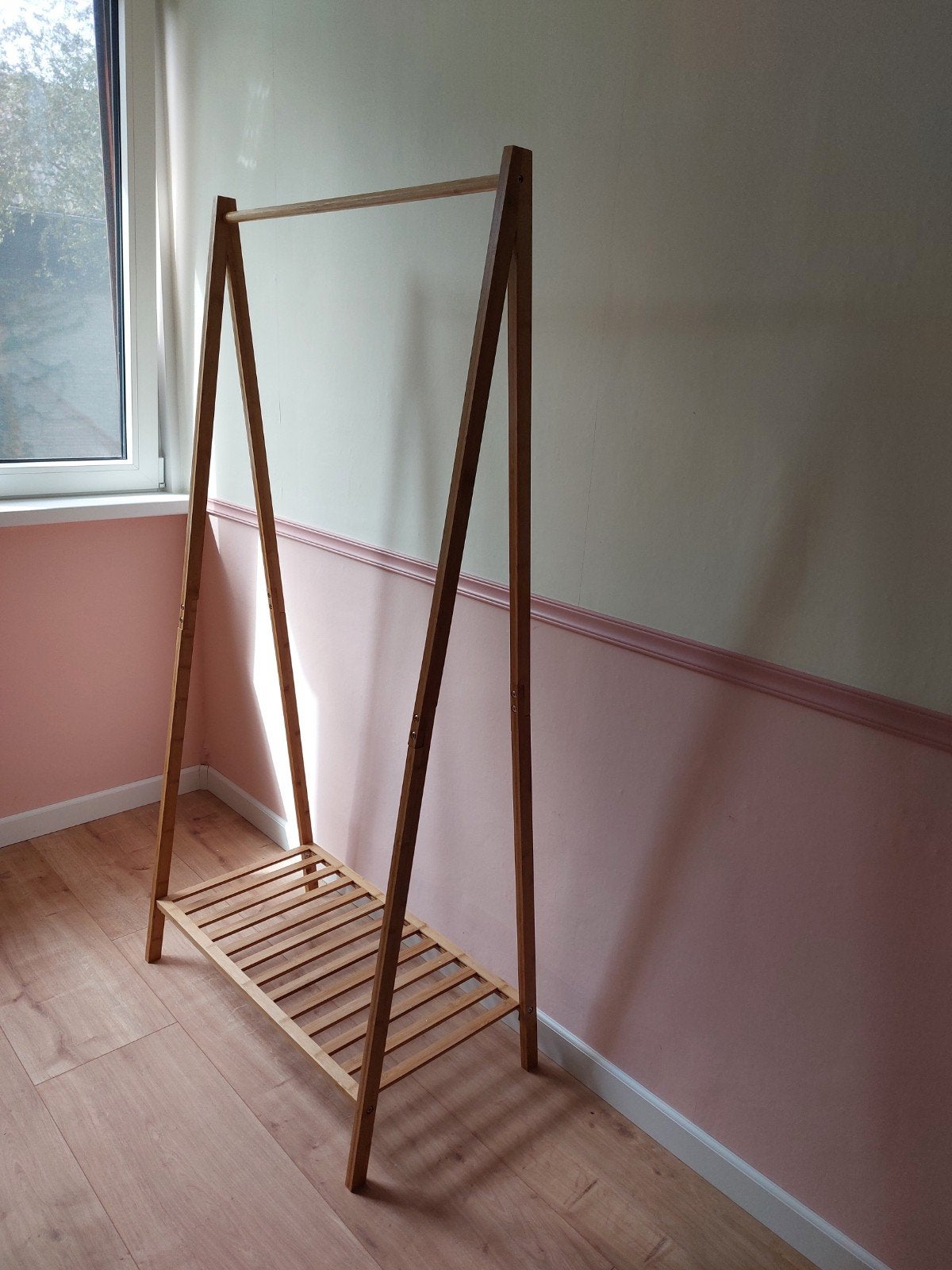 kledingrek bamboe, Huis en Inrichting, Ophalen, 50 tot 100 cm, Zo goed als nieuw, 150 tot 200 cm