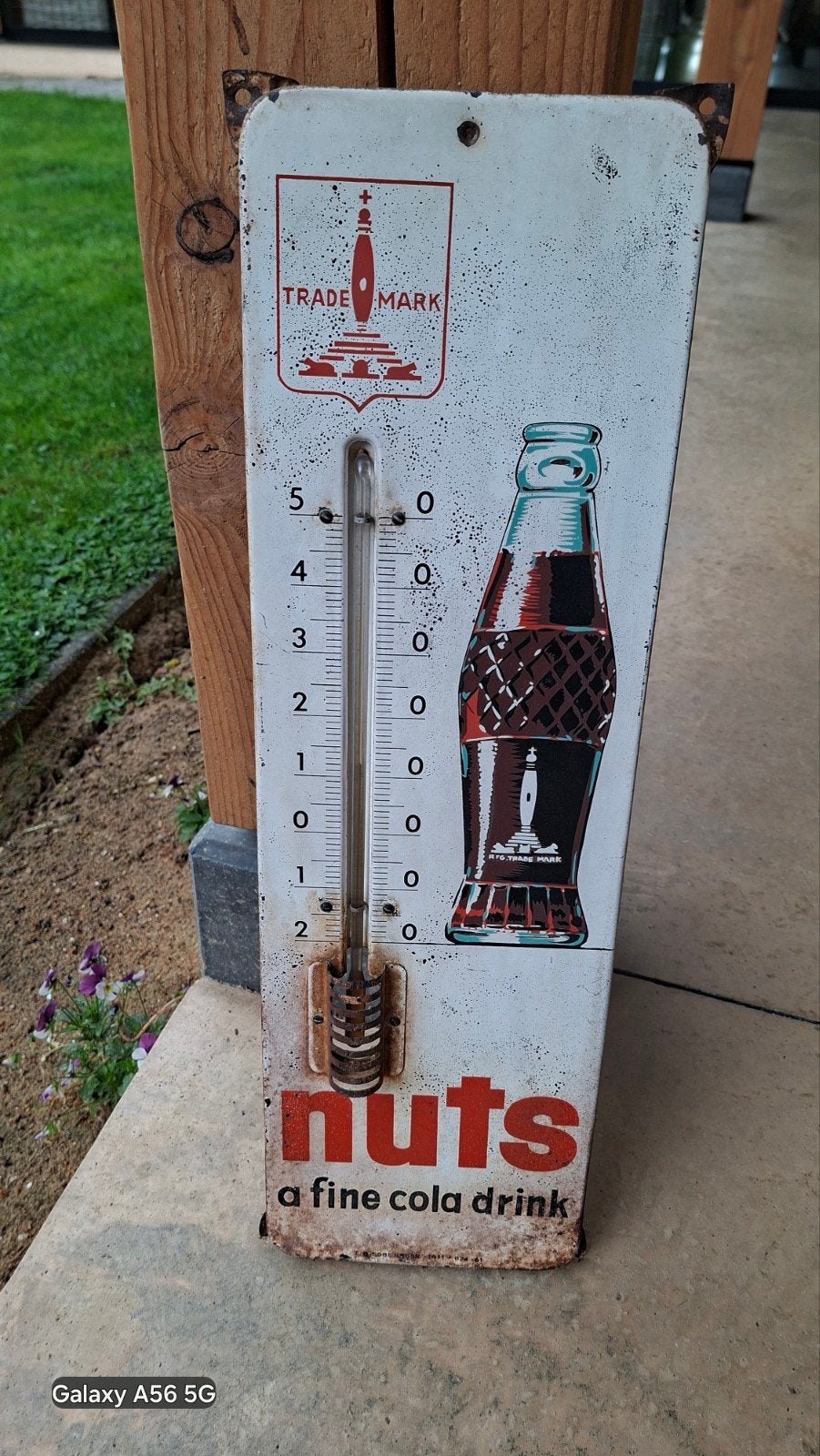 Nuts cola thermometer, Ophalen of Verzenden, Gebruikt, Reclamebord