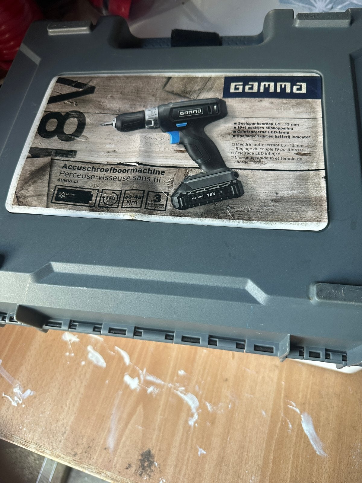 Gamma 18V Accu Schroefboormachine met Koffer en Lader, Ophalen, Gebruikt, Boor- en Schroefmachine