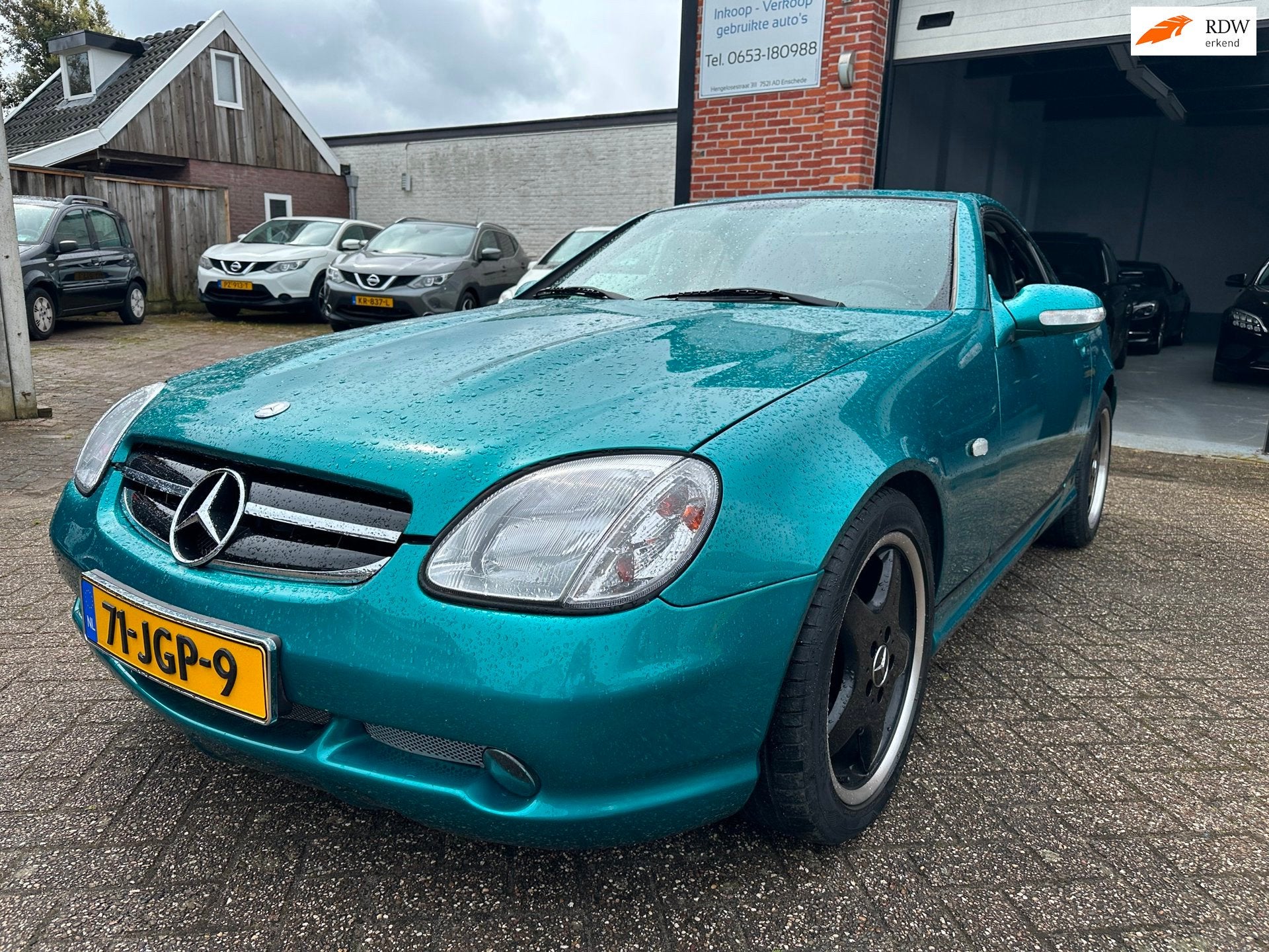 Mercedes-Benz SLK-klasse 230 K. AMG Pakket-AUTOMAAT-AIRCO-LE, Achterwielaandrijving, Gebruikt, Zwart, 4 cilinders