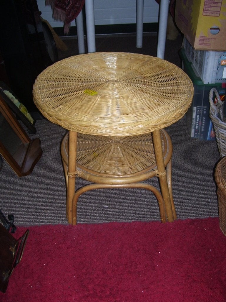 ROTAN TAFELTJE, Huis en Inrichting, Overige materialen, Minder dan 55 cm, Rond, Zo goed als nieuw