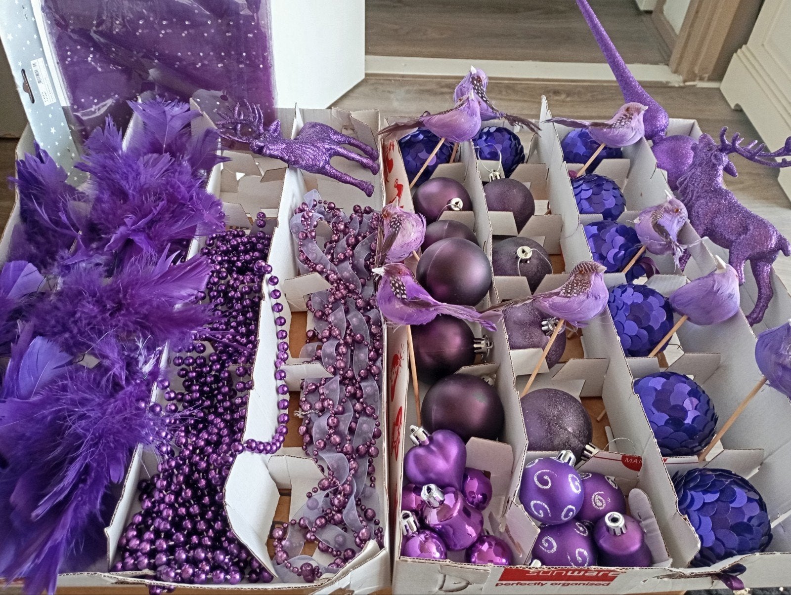HEEL VEEL DIVERSEN LILA DECORATIE VOOR DE KERSTBOOM NU ALLES, Ophalen of Verzenden