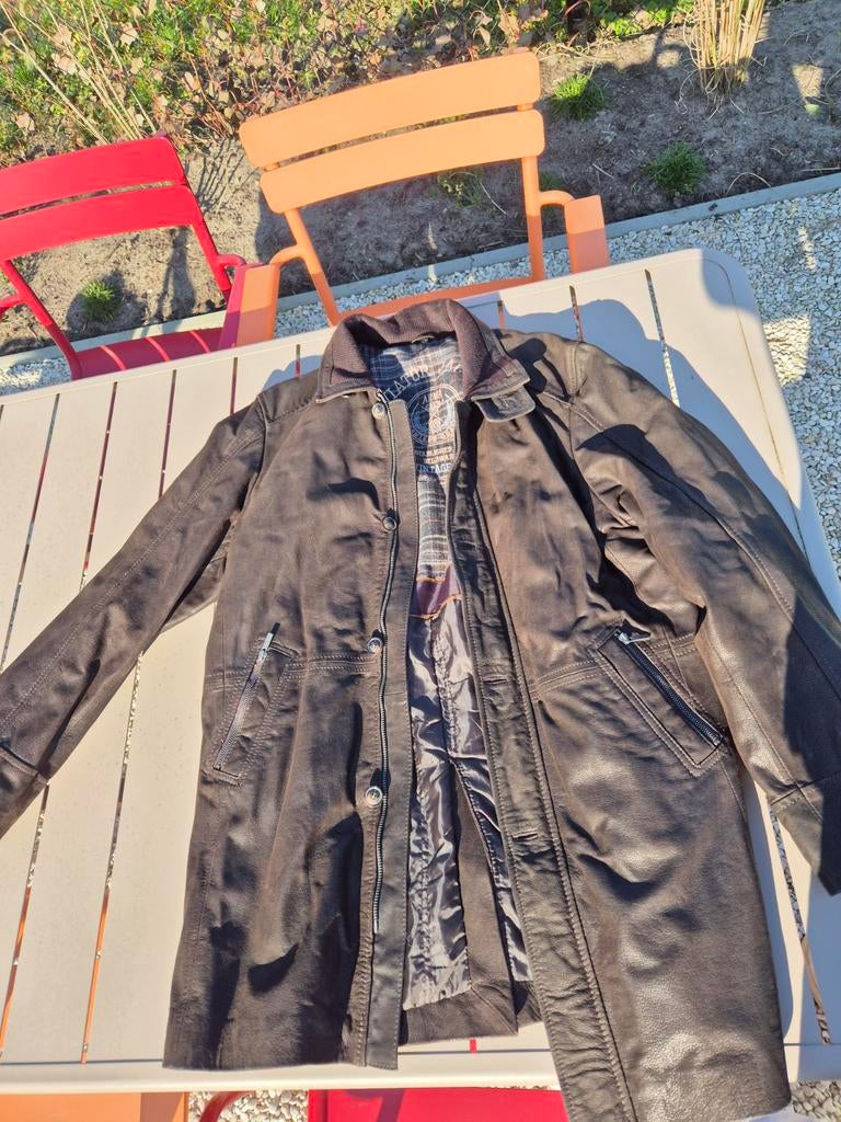 Arma bruine leren jas maat 54, Kleding | Heren, Jassen | Winter, Maat 52/54 (L), Bruin, Gedragen, Arma