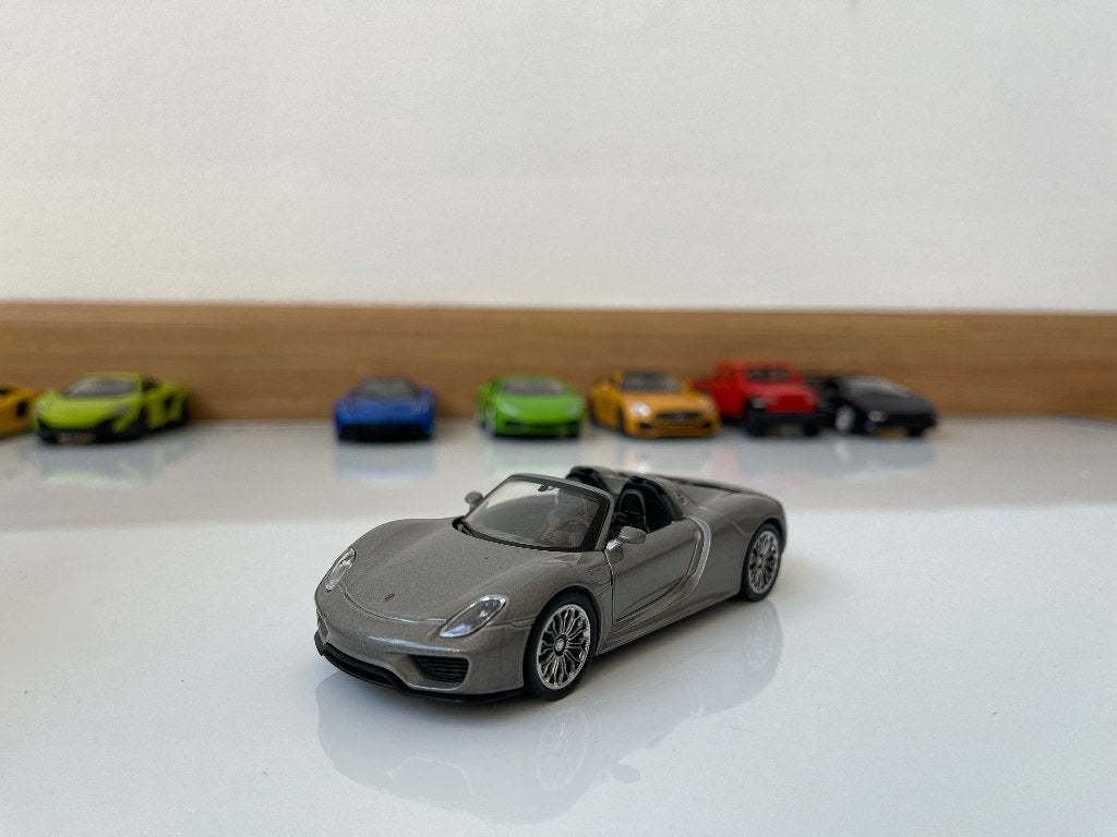 Welly Porsche 918 Spyder modelauto grijs 1:34, Ophalen, Gebruikt, Auto, Overige merken