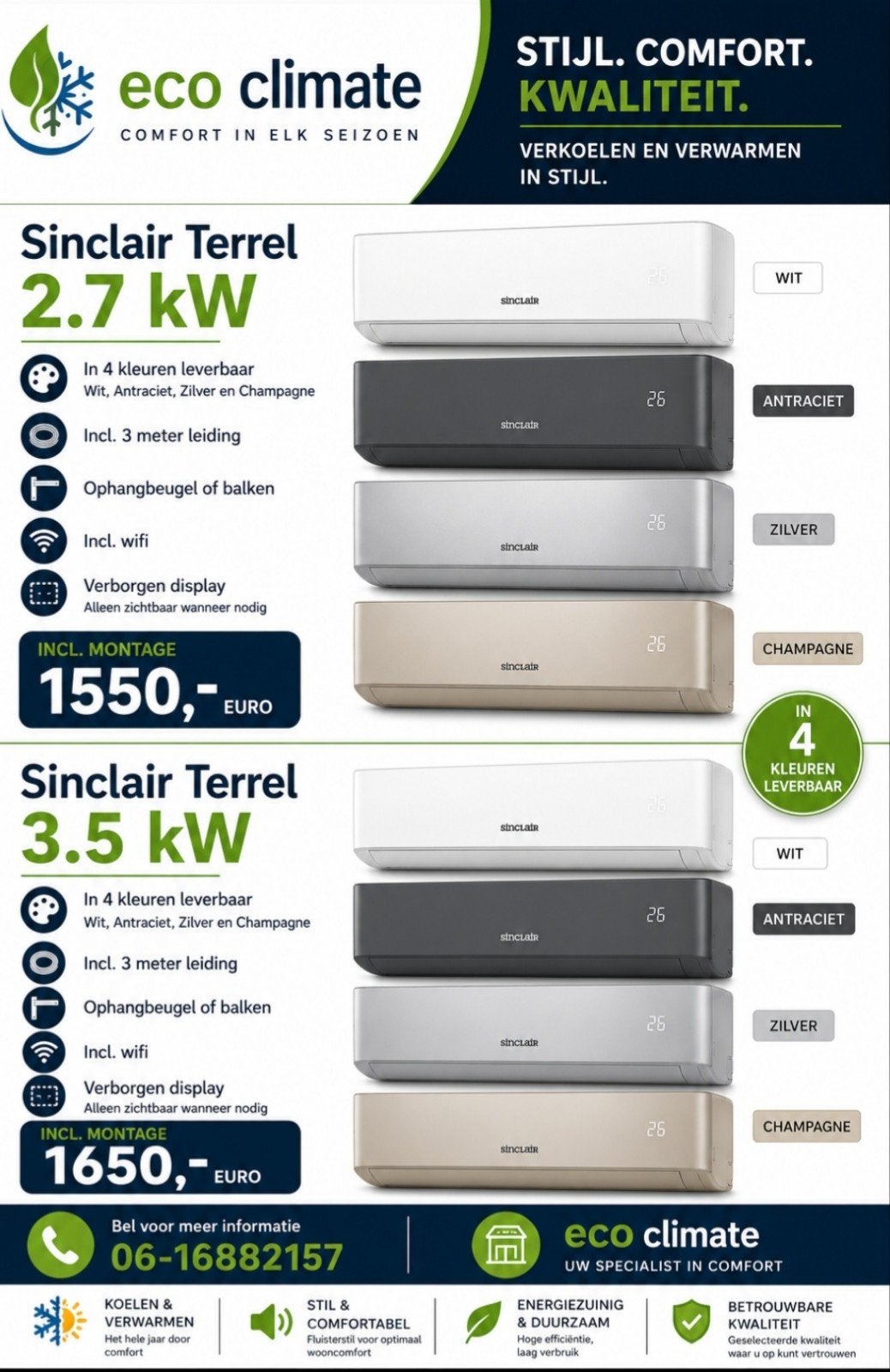 Airco kopen en laten plaatsen? Scherpe all-in prijzen!, Ophalen, Nieuw