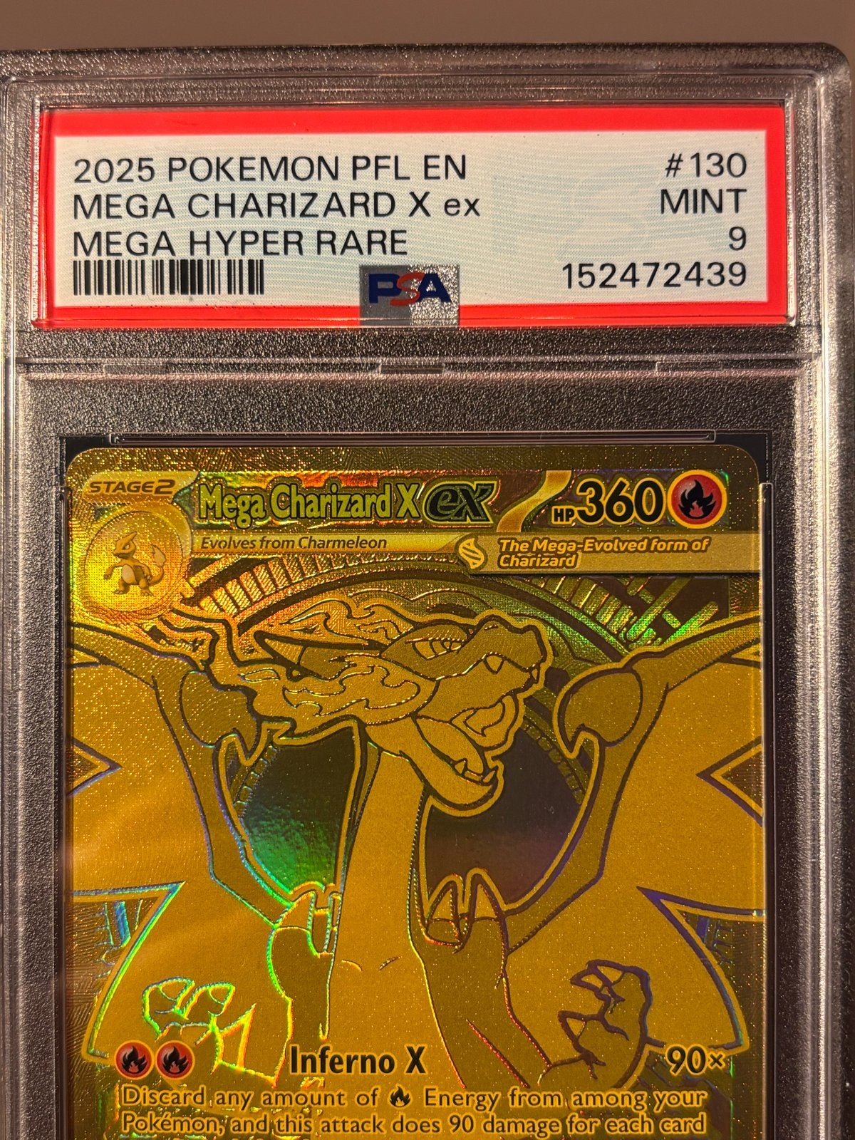 2025 Pokemon PFL Mega Charizard X EX PSA 9 English