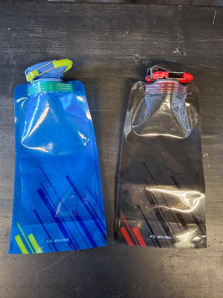 2 Opvouwbare Drinkflessen - 0.7L BPA-vrij, Ophalen of Verzenden
