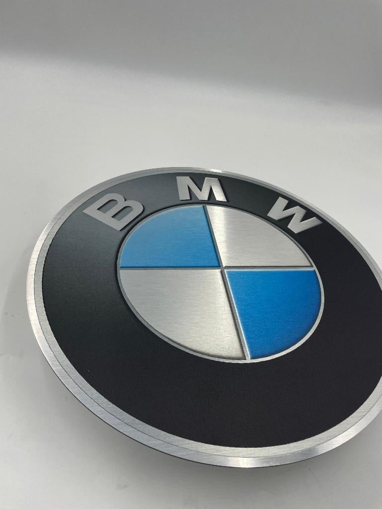 Reclamebord BMW logo embleem 40x40cm aluminium, Ophalen of Verzenden, Nieuw, Reclamebord