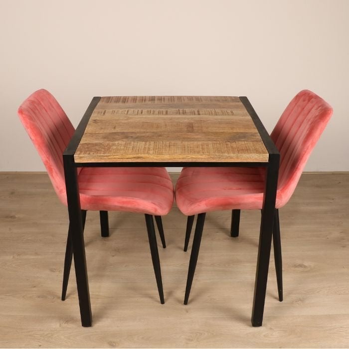 Vierkante mangohouten tafel – Perfect voor horeca of thuis!, 50 tot 100 cm, Vierkant, 50 tot 100 cm, Industrieel