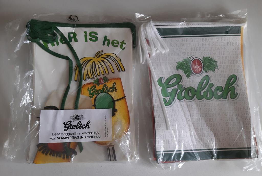 Grolsch vlaggen lijnen, Ophalen of Verzenden, Zo goed als nieuw, Viltje(s), Grolsch